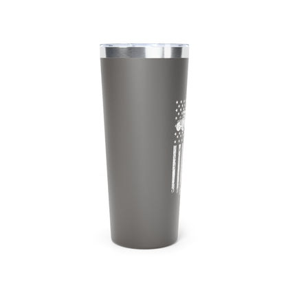 USA Flag Patriotic Farm Tractors Farming, Gift for Farmers, Patriotic Mug, Farmhouse Copper Vacuum Insulated Tumbler, 22oz - Victory Thru Vision 