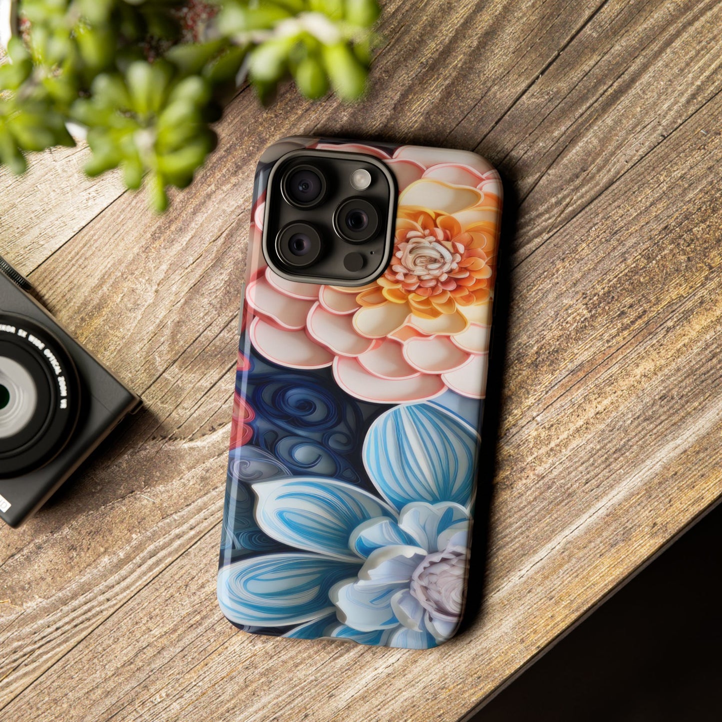Succulent Phone Case, Echeveria Plant Design - Tough Case, Protective Cover, Cactus Lover Gift, Botanical Phone Accessory