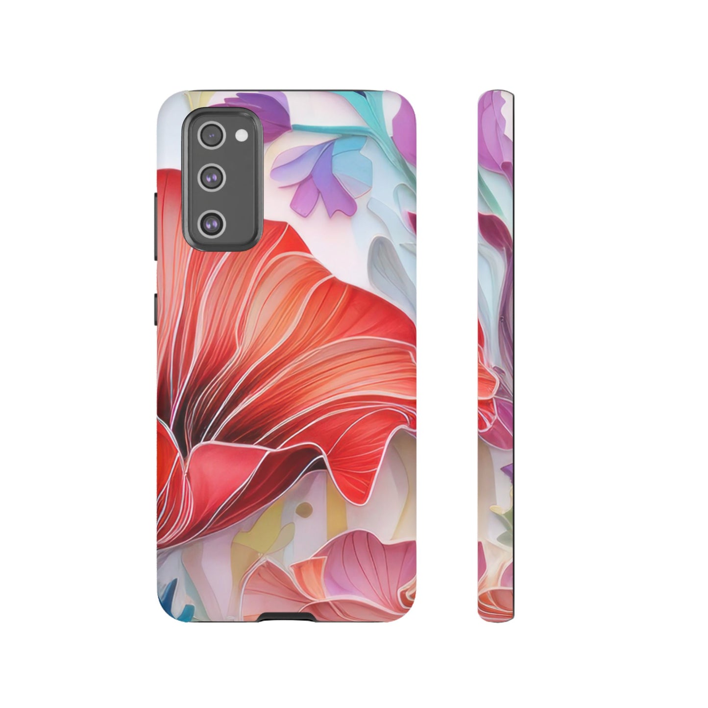 Purple Lily Tough Phone Case – Durable Floral Protective Cover for iPhone & Android