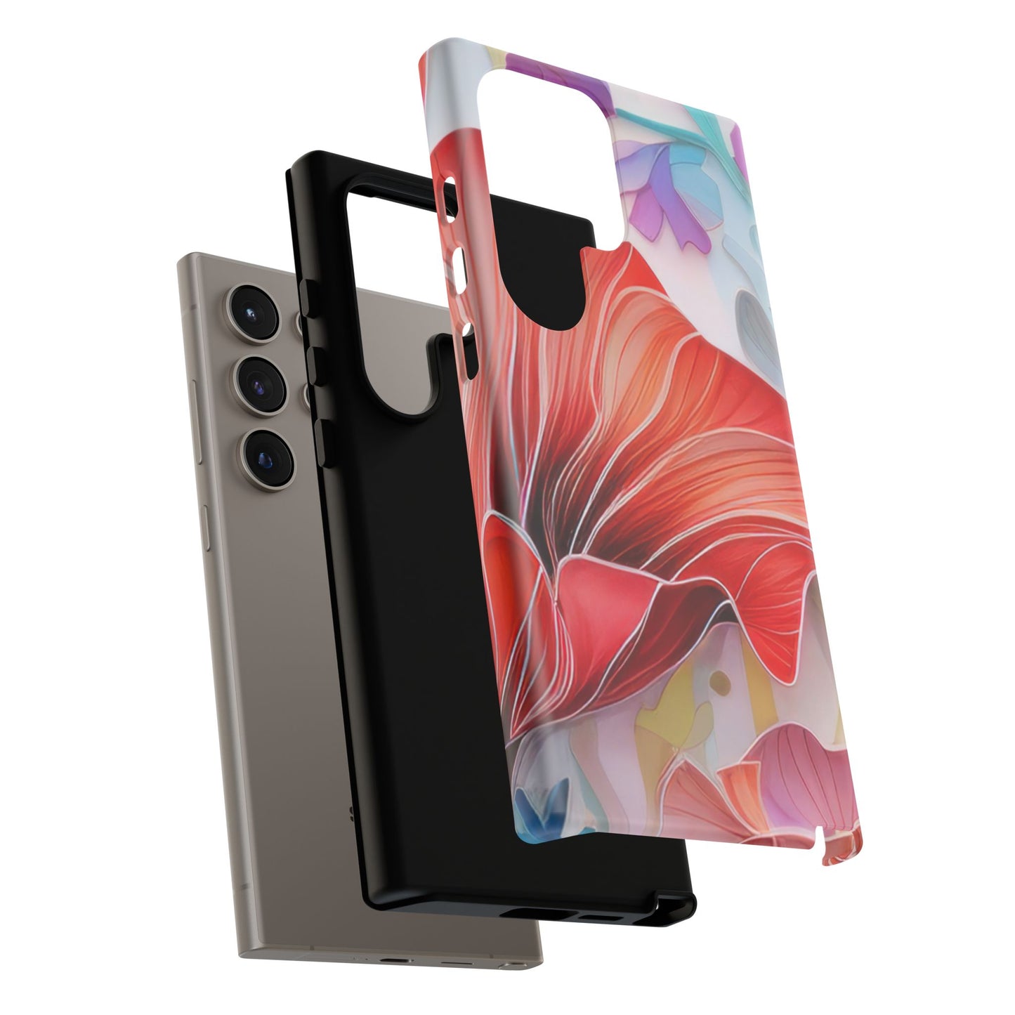Purple Lily Tough Phone Case – Durable Floral Protective Cover for iPhone & Android