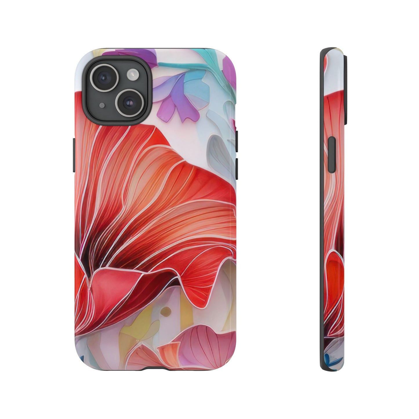 Purple Lily Tough Phone Case – Durable Floral Protective Cover for iPhone & Android