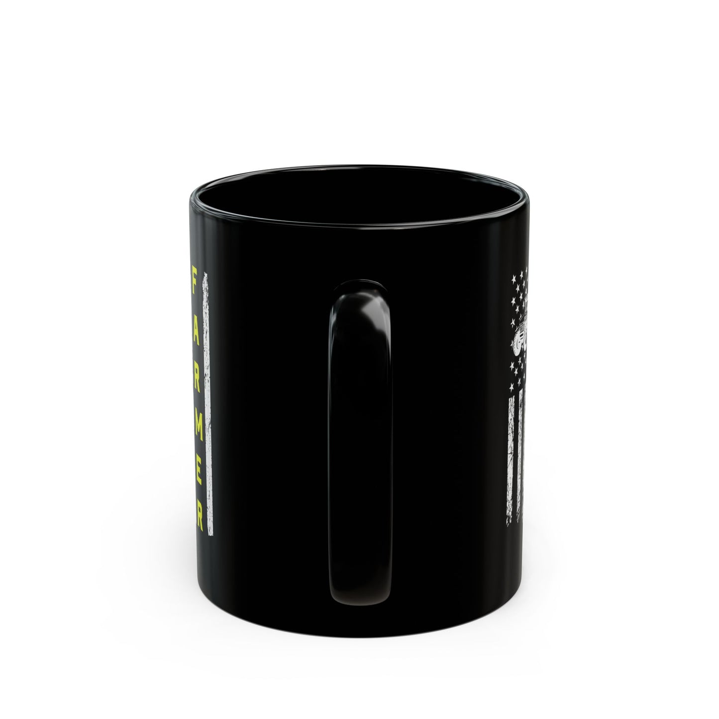 Patriotic Famer Coffee Mug, Farmer USA Flag Patriotic Farm Tractors Farming, Black Coffee Cup Gift for Farmers, Patriotic Ceramic Tea Mug, Farmhouse - Victory Thru Vision 