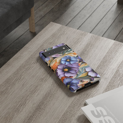 Tough Cases, Cosmos Flower Phone Cover, Floral Phone Case, Protective Phone Shell, Botanical Phone Skin, Flower Pattern