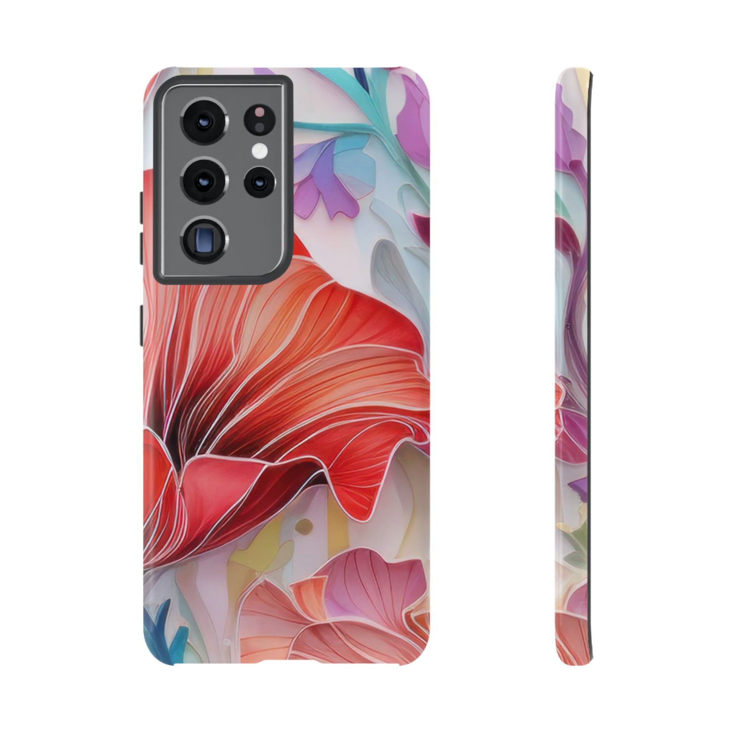 Purple Lily Tough Phone Case – Durable Floral Protective Cover for iPhone & Android