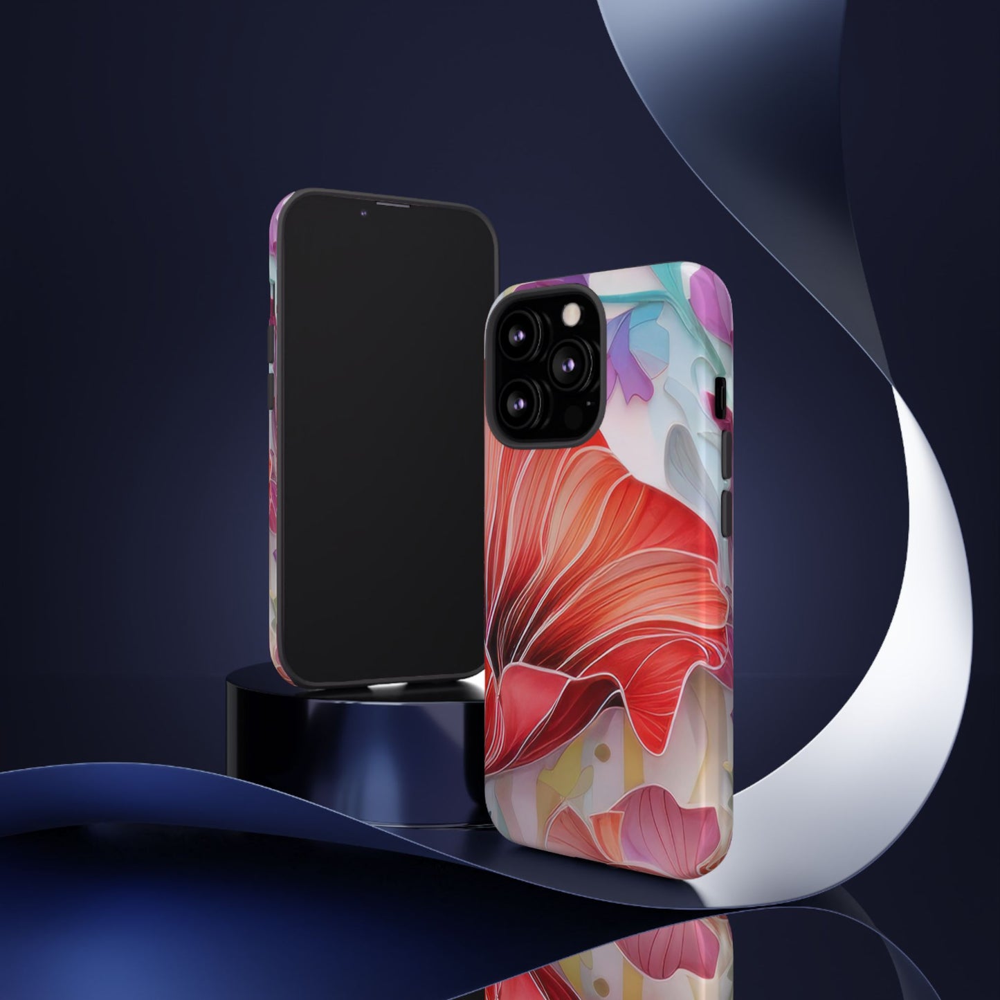 Purple Lily Tough Phone Case – Durable Floral Protective Cover for iPhone & Android