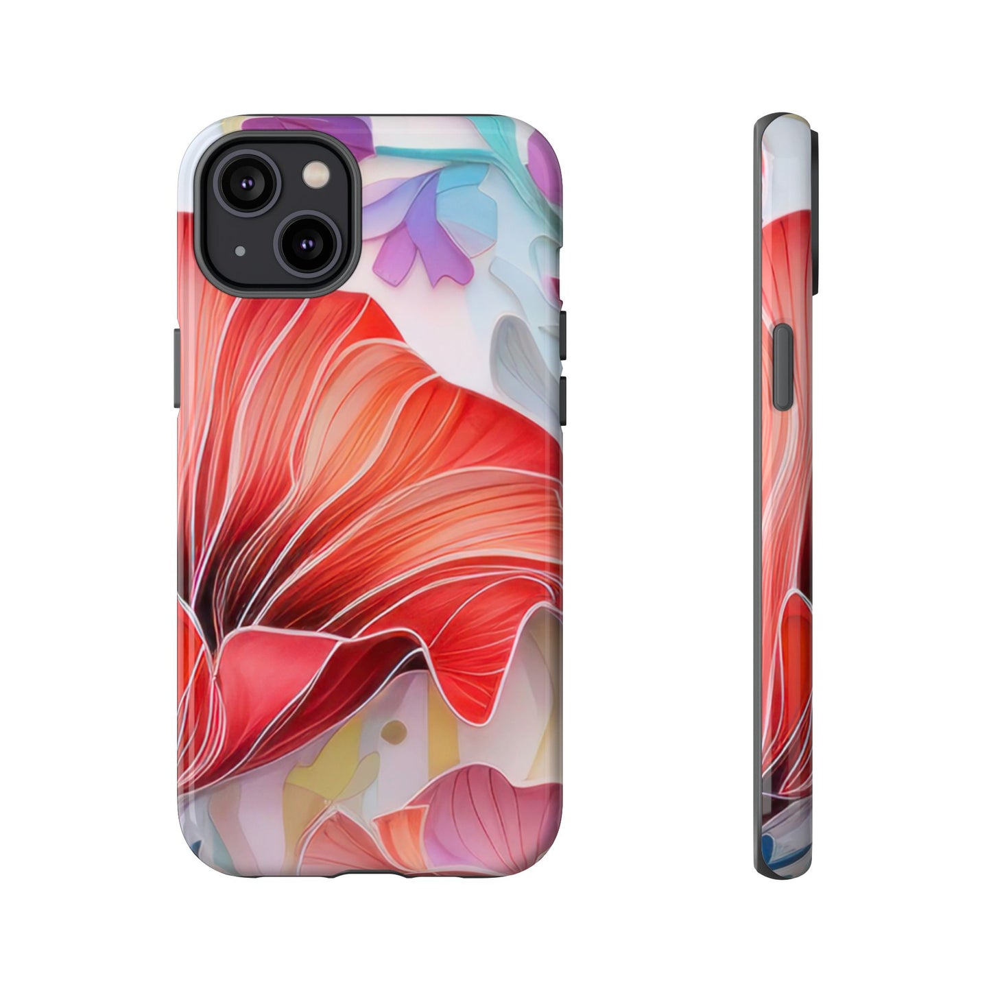 Purple Lily Tough Phone Case – Durable Floral Protective Cover for iPhone & Android