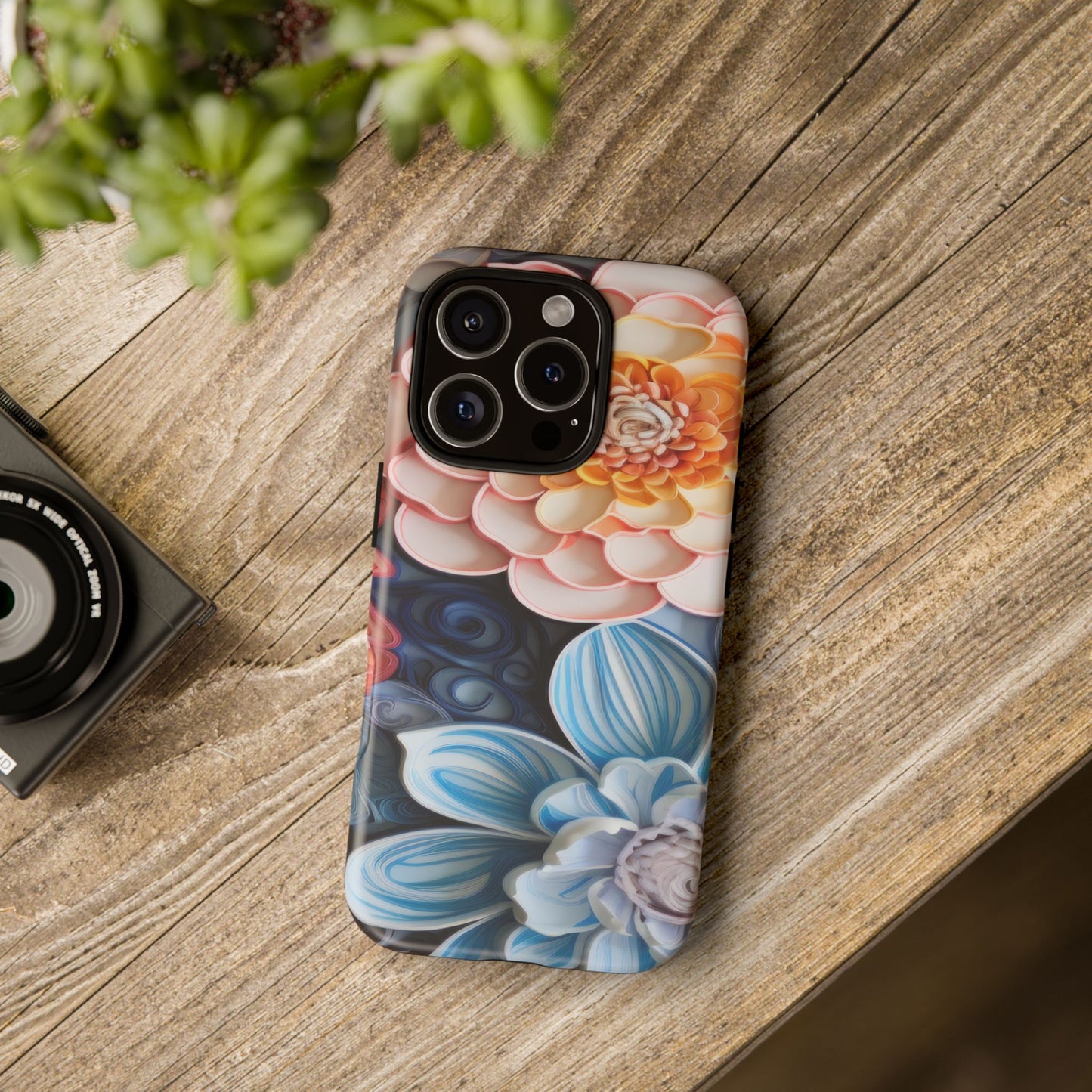 Succulent Phone Case, Echeveria Plant Design - Tough Case, Protective Cover, Cactus Lover Gift, Botanical Phone Accessory