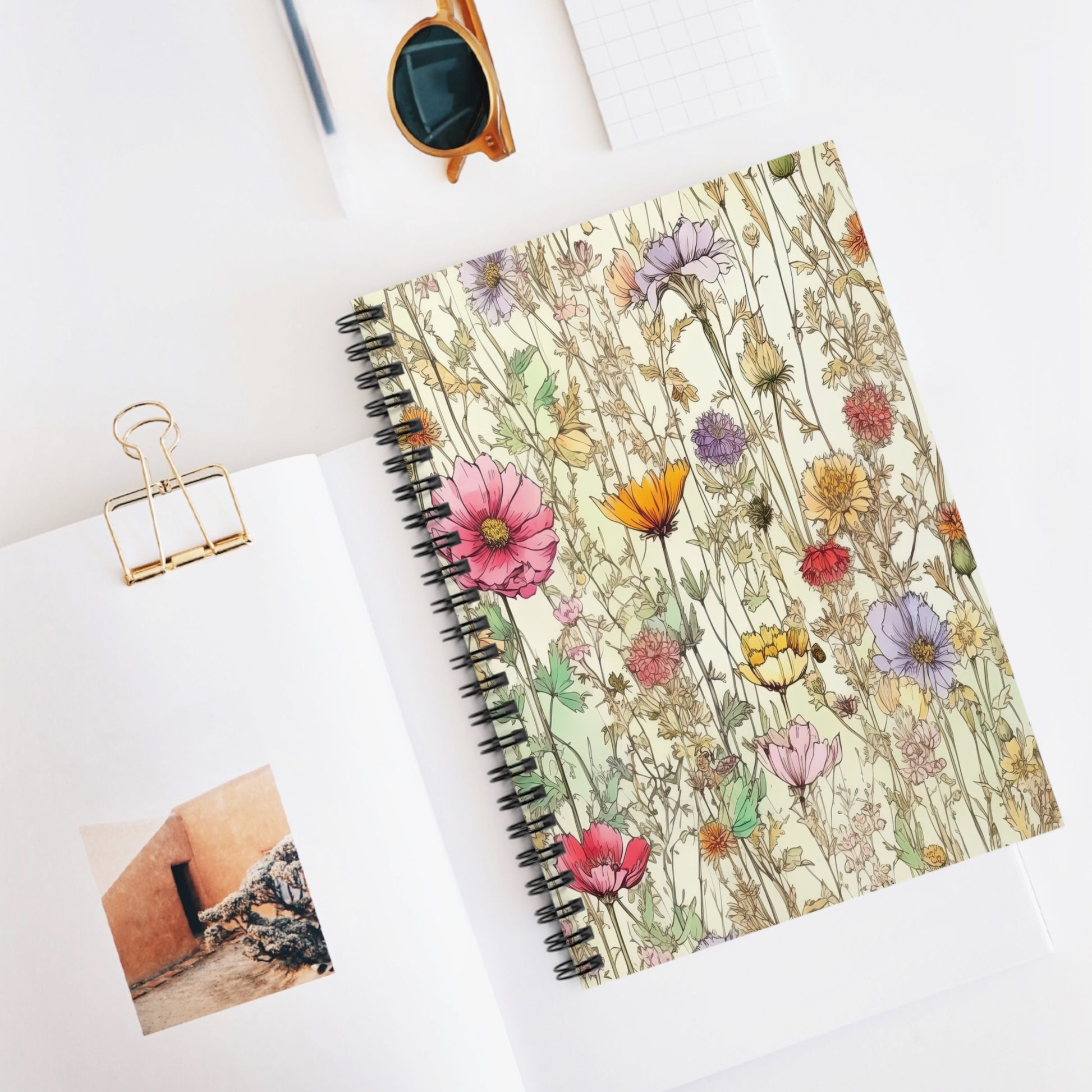 Wildflowers Notebook, Wildflower Journal, Floral Writing Diary, Nature Notepad, Botanical Stationery, Gift for Nature Lover - Victory Thru Vision 