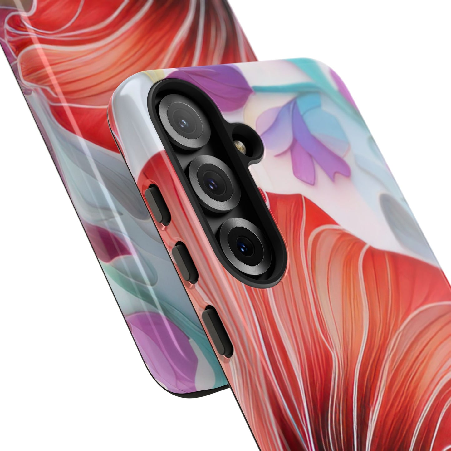 Purple Lily Tough Phone Case – Durable Floral Protective Cover for iPhone & Android