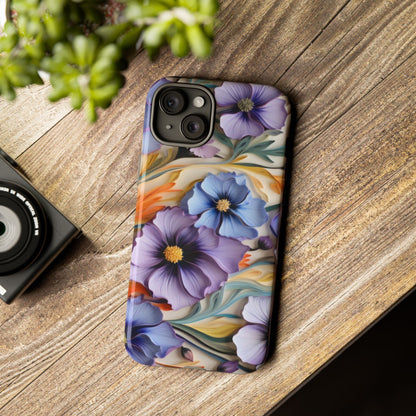 Tough Cases, Cosmos Flower Phone Cover, Floral Phone Case, Protective Phone Shell, Botanical Phone Skin, Flower Pattern