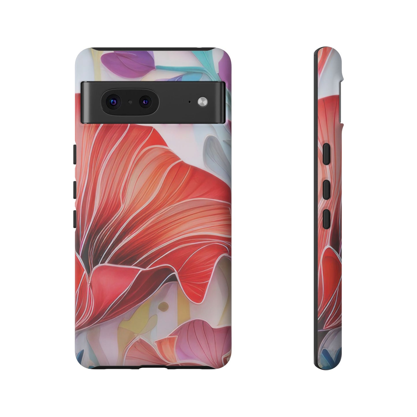 Purple Lily Tough Phone Case – Durable Floral Protective Cover for iPhone & Android
