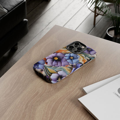 Tough Cases, Cosmos Flower Phone Cover, Floral Phone Case, Protective Phone Shell, Botanical Phone Skin, Flower Pattern