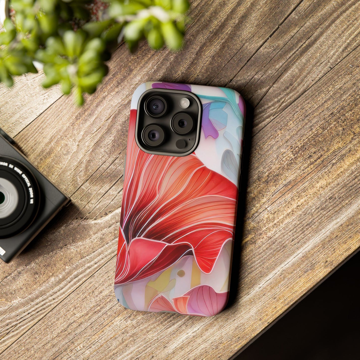 Purple Lily Tough Phone Case – Durable Floral Protective Cover for iPhone & Android