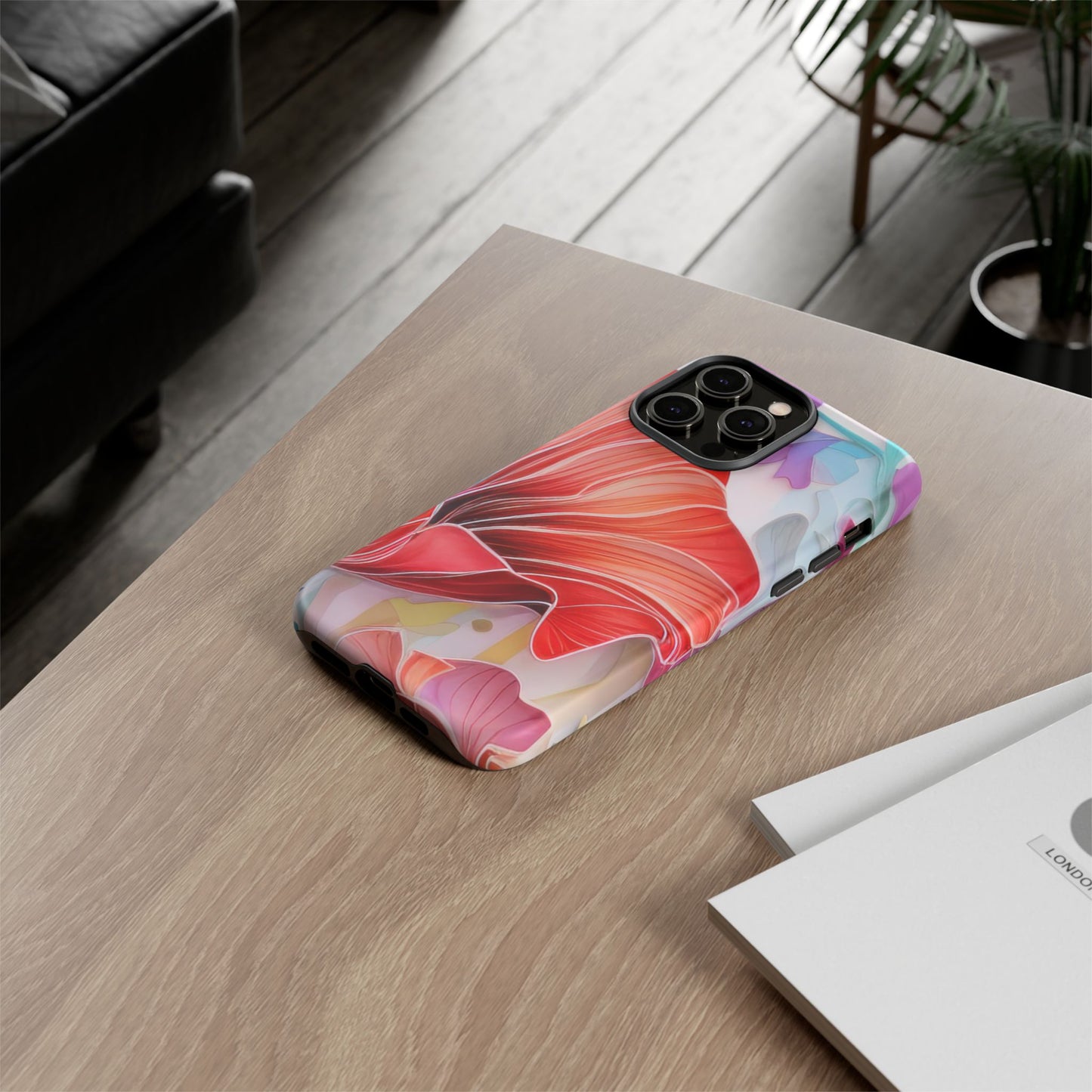 Purple Lily Tough Phone Case – Durable Floral Protective Cover for iPhone & Android