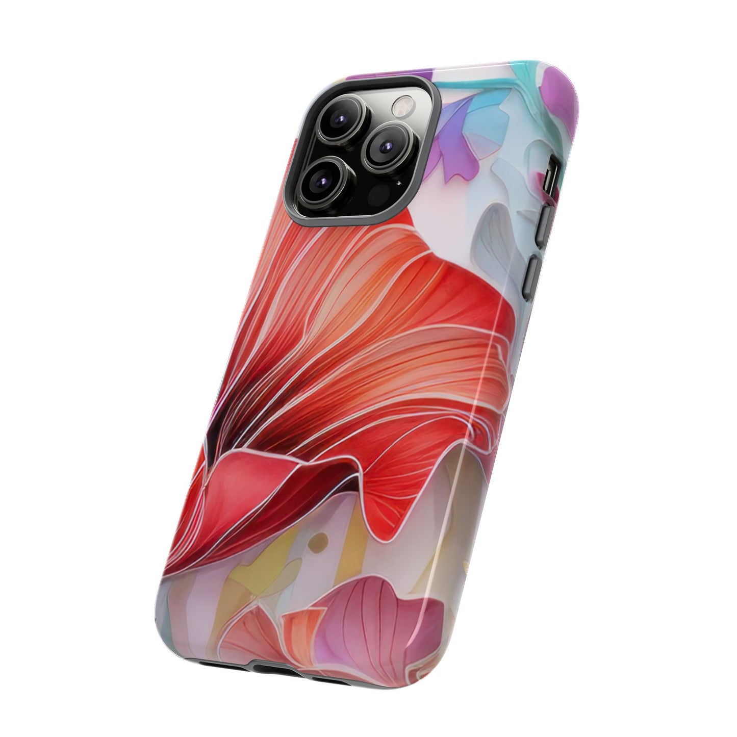 Purple Lily Tough Phone Case – Durable Floral Protective Cover for iPhone & Android