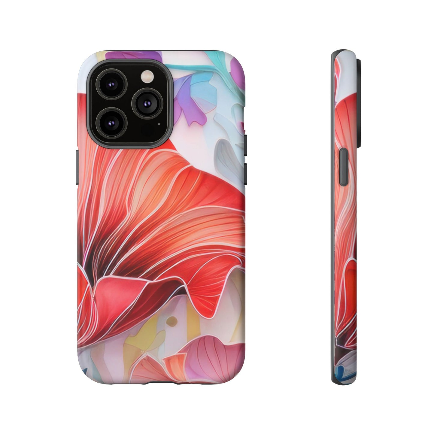 Purple Lily Tough Phone Case – Durable Floral Protective Cover for iPhone & Android