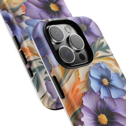 Tough Cases, Cosmos Flower Phone Cover, Floral Phone Case, Protective Phone Shell, Botanical Phone Skin, Flower Pattern