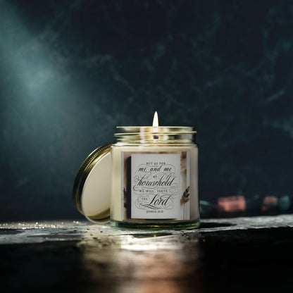 But As For Me and My House We Will Serve The Lord Scented Candles, Inspirational Quote Candle, Christian Home Decor, Religious Gift, John 24:15 Bible Verse Candle, Religious Candle - Victory Thru Vision 
