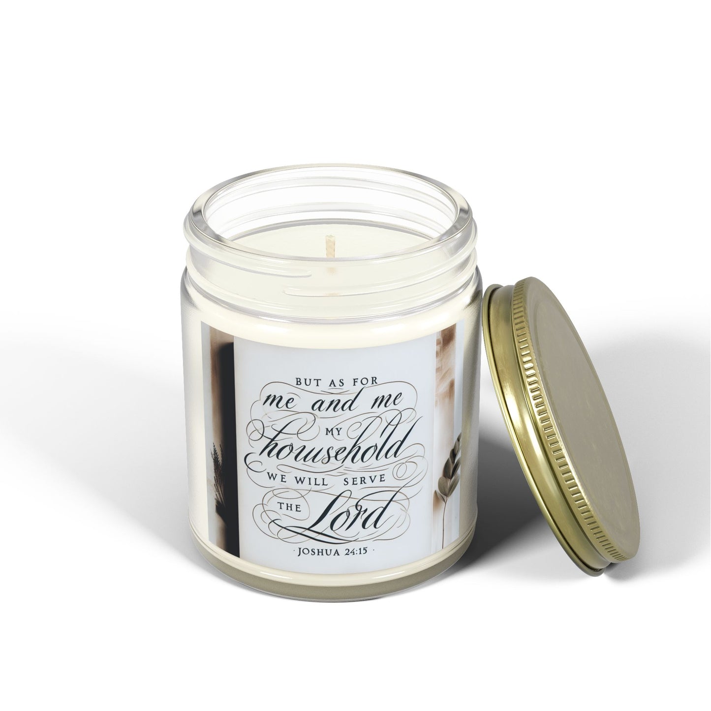 But As For Me and My House We Will Serve The Lord Scented Candles, Inspirational Quote Candle, Christian Home Decor, Religious Gift, John 24:15 Bible Verse Candle, Religious Candle - Victory Thru Vision 