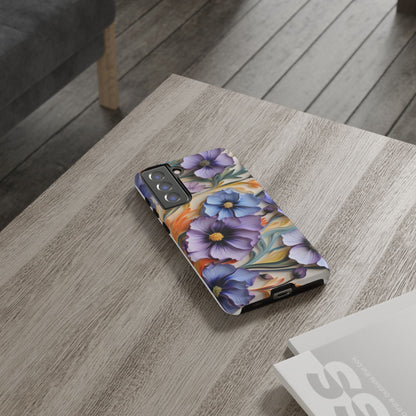 Tough Cases, Cosmos Flower Phone Cover, Floral Phone Case, Protective Phone Shell, Botanical Phone Skin, Flower Pattern