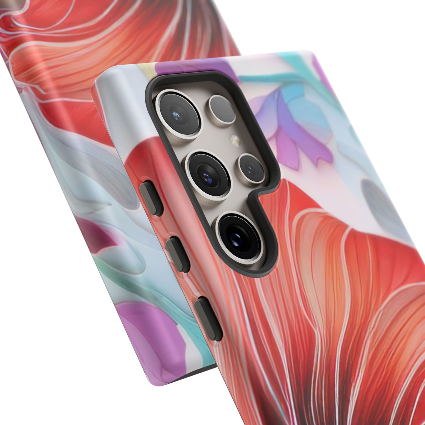 Purple Lily Tough Phone Case – Durable Floral Protective Cover for iPhone & Android