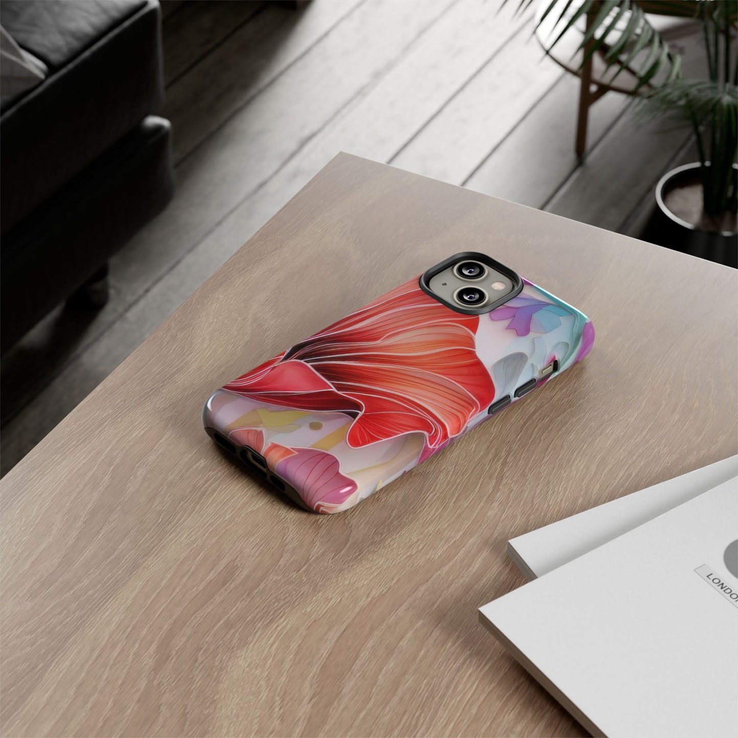 Purple Lily Tough Phone Case – Durable Floral Protective Cover for iPhone & Android