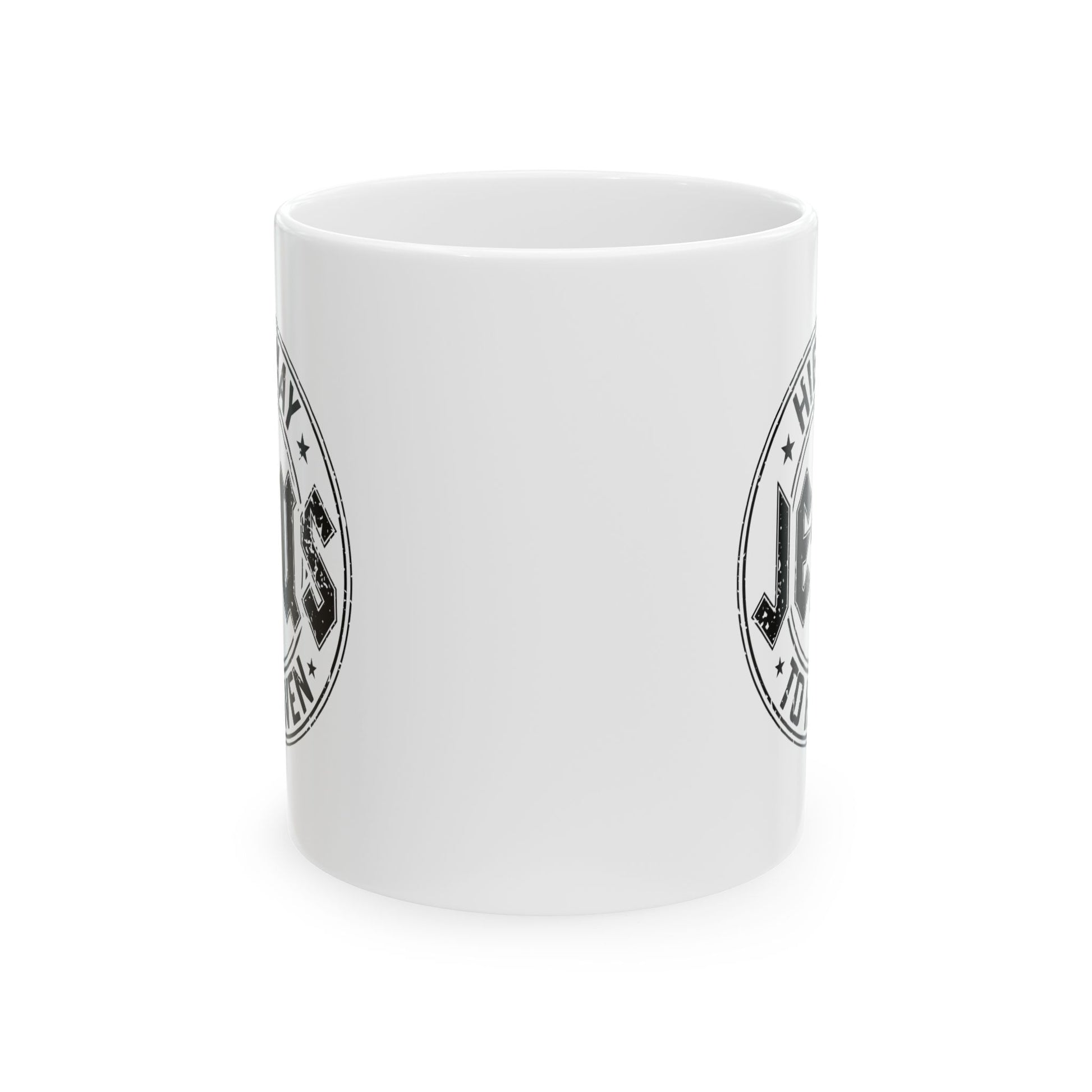 Religious Mug, Jesus Highway To Heaven, Christian Coffee Cup, Faith Ceramic Mug, Inspirational Tea Mug, Religious Gift Mug - Victory Thru Vision 
