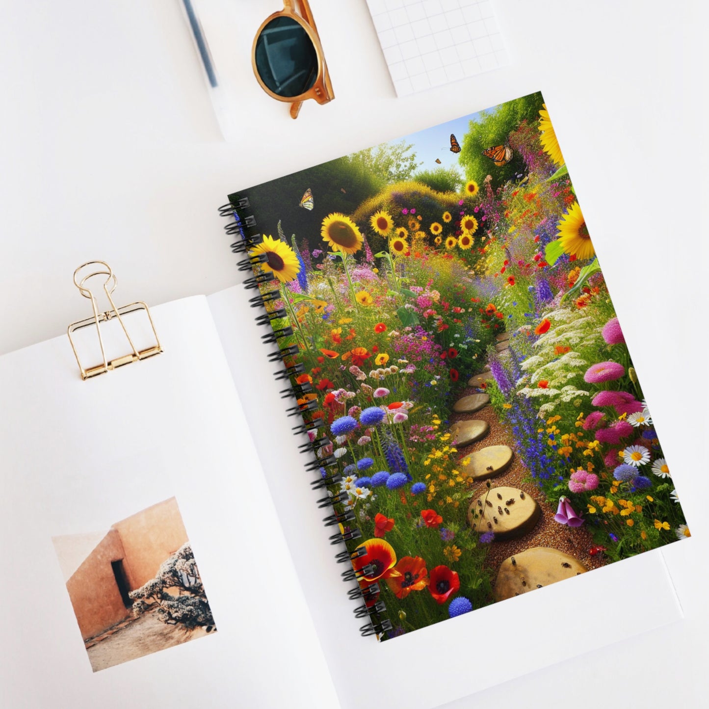 Wildflower Garden Notebook, Floral Journal, Botanical Notepad, Nature Lover Gift, Lined Paper Notebook, Gardening - Victory Thru Vision 
