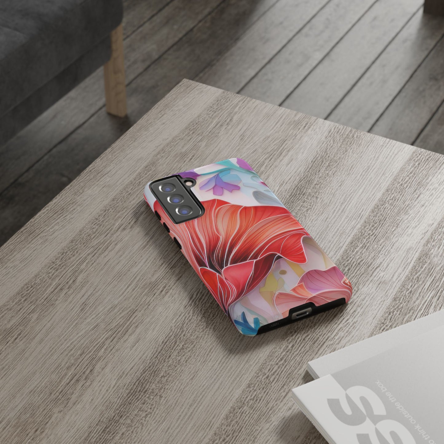 Purple Lily Tough Phone Case – Durable Floral Protective Cover for iPhone & Android