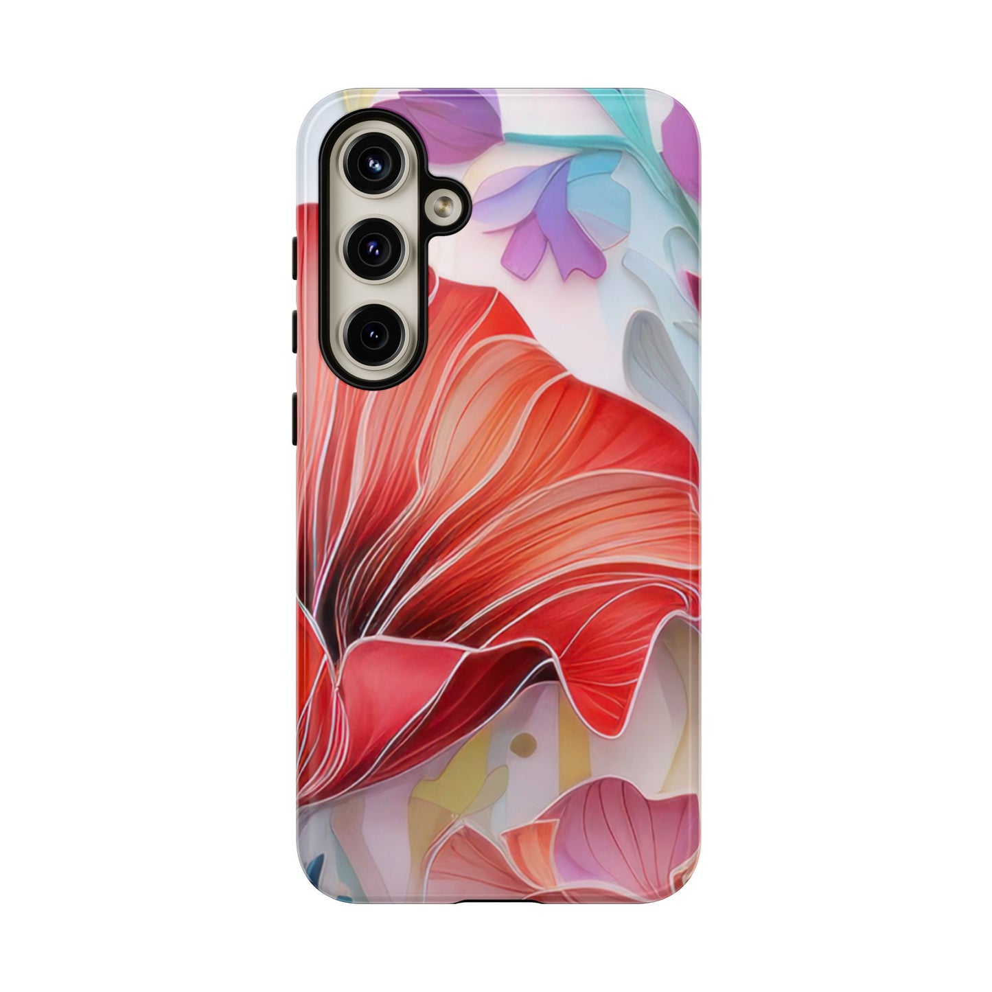 Purple Lily Tough Phone Case – Durable Floral Protective Cover for iPhone & Android
