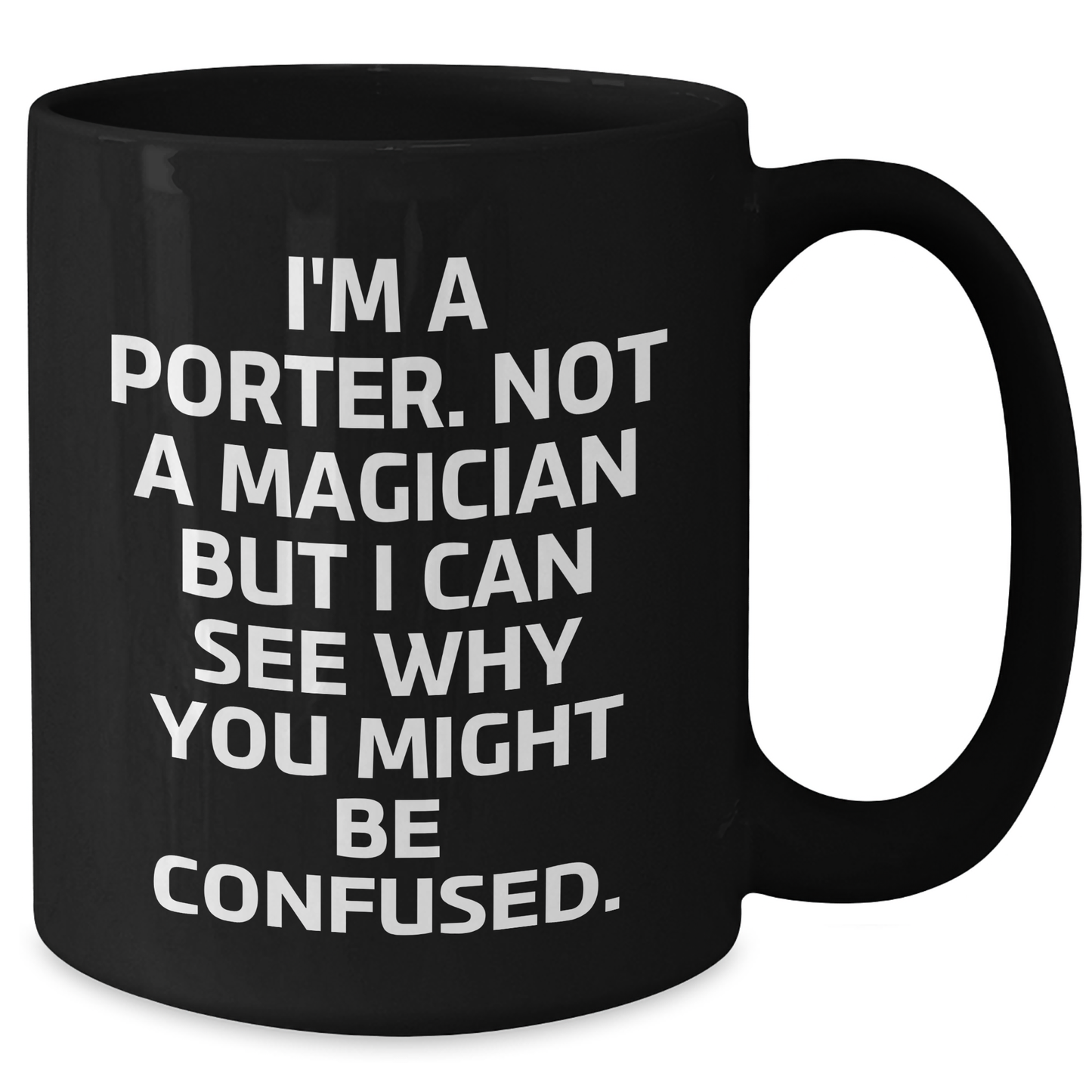 Porter Gifts Funny Quote Black Coffee Mug for Men, Unique Father's Day Unique Gifts from Friends, Coworkers, Family - Victory Thru Vision 