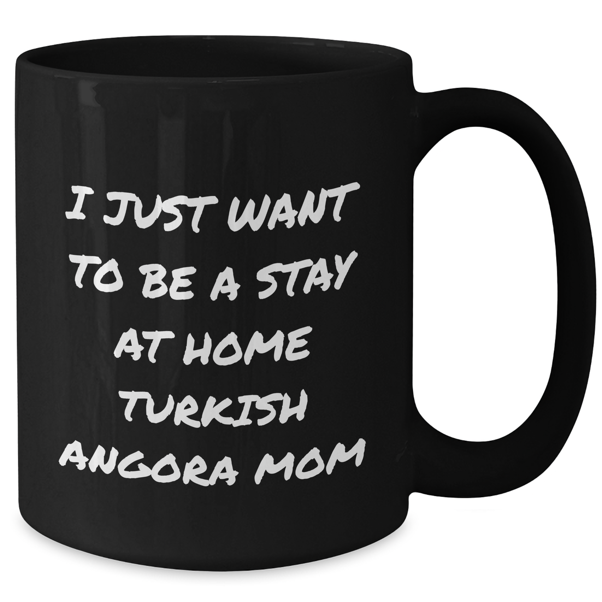 Turkish Angora Cat Mom Funny Gifts for Men from Family - Black Coffee Mug, 11oz or 15oz, Microwave and Dishwasher Safe - Additional