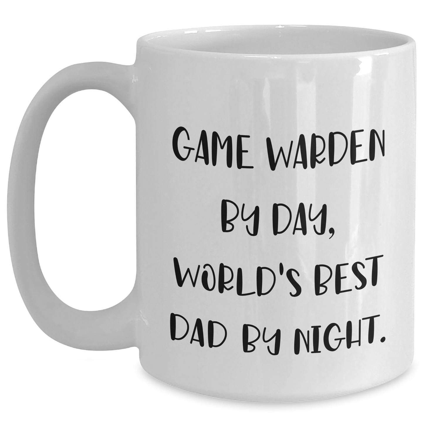 Funny Game Warden White Coffee Mug Gifts from Men to Game Wardens By Day, World's Best Dad By Night, Perfect for Mother's Day - Victory Thru Vision 