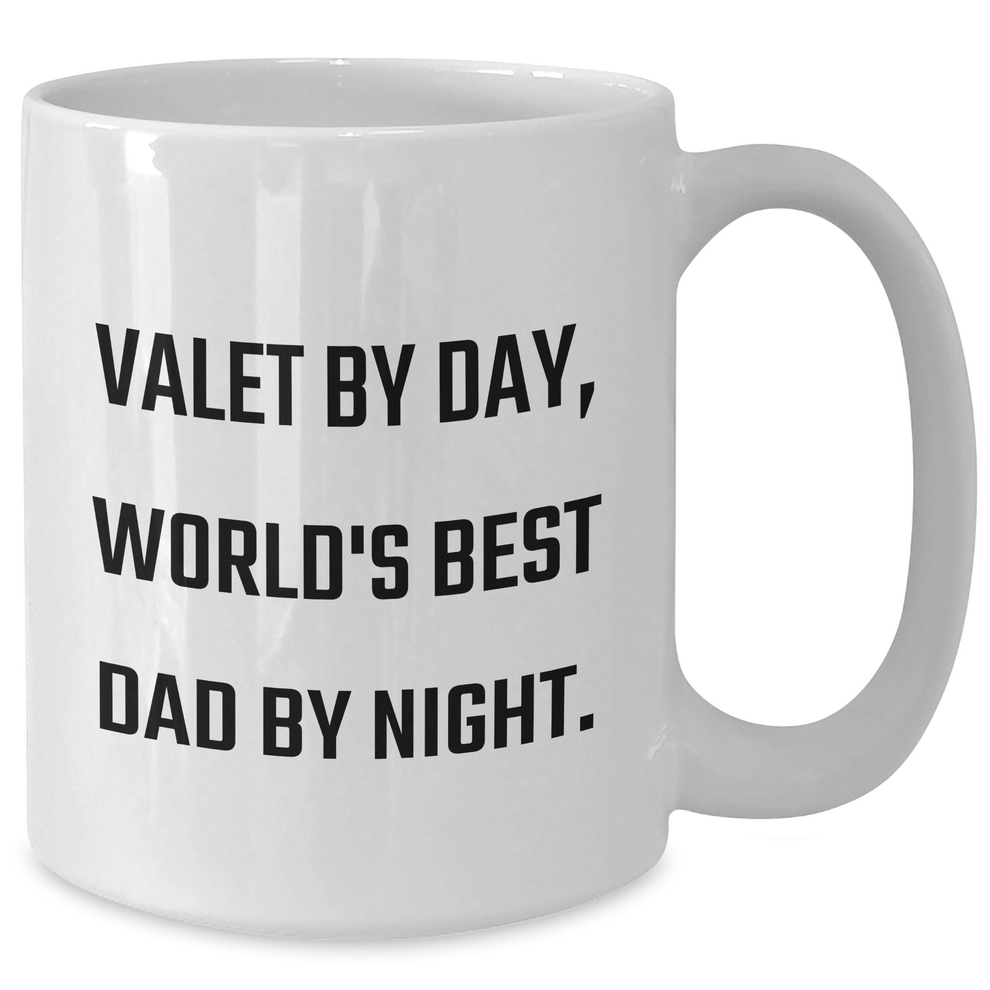 Funny Valet Gifts for World's Best Dad, White Coffee Mug for Father's Day from Family - Victory Thru Vision 