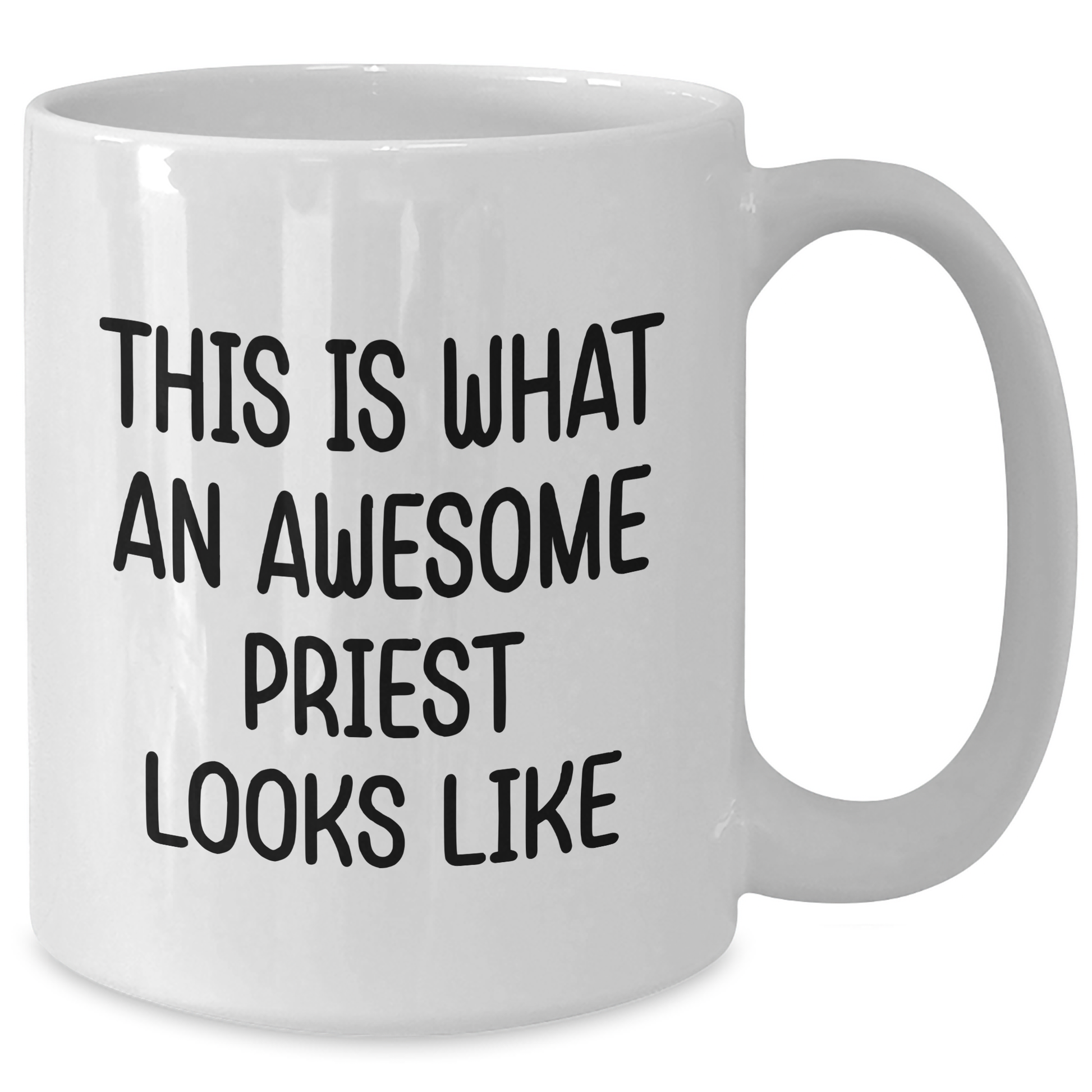 Funny Priest Gifts, White Coffee Mug - This Is What An Awesome Priest Looks Like, Father's Day Unique Gifts from Friends for Priest - Victory Thru Vision 