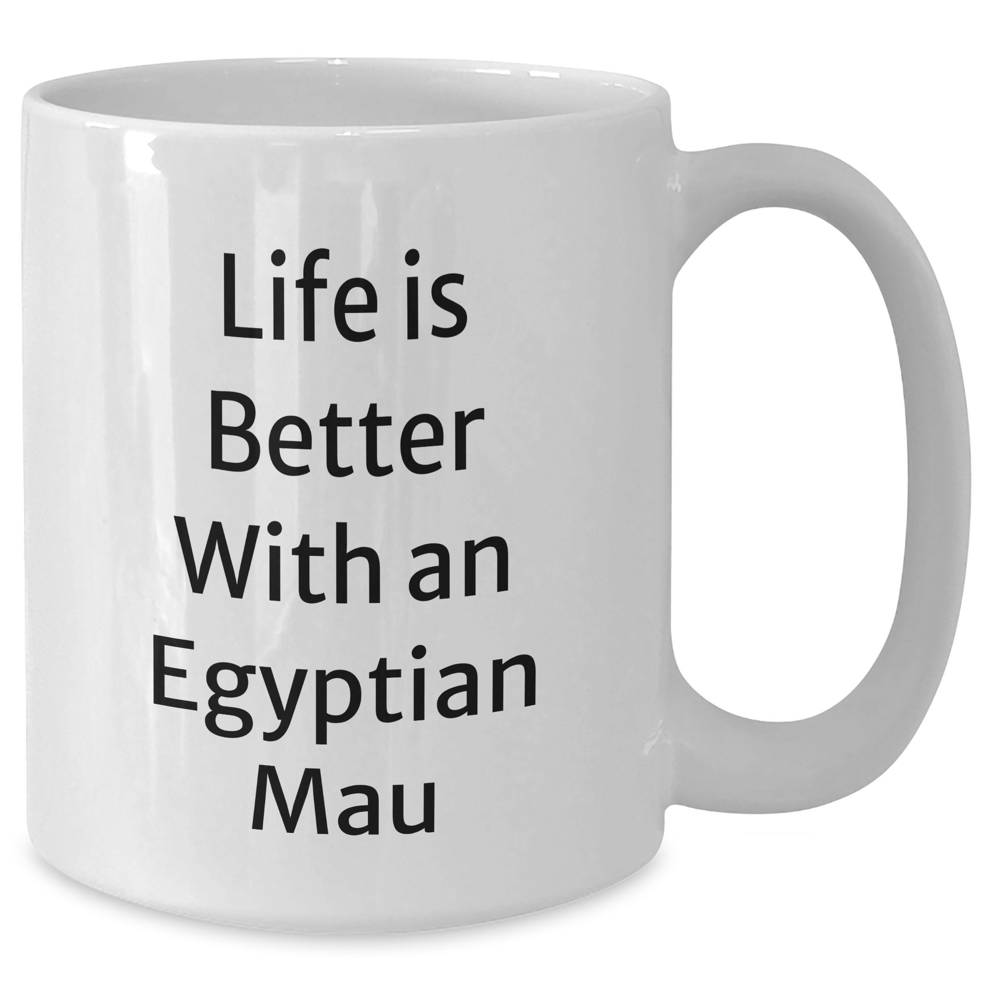 Egyptian Mau Cat Lovers Funny Gifts from Men to Egyptian Mau Cat Dad on Father's Day - White Coffee Mug, 11oz or 15oz - Victory Thru Vision 