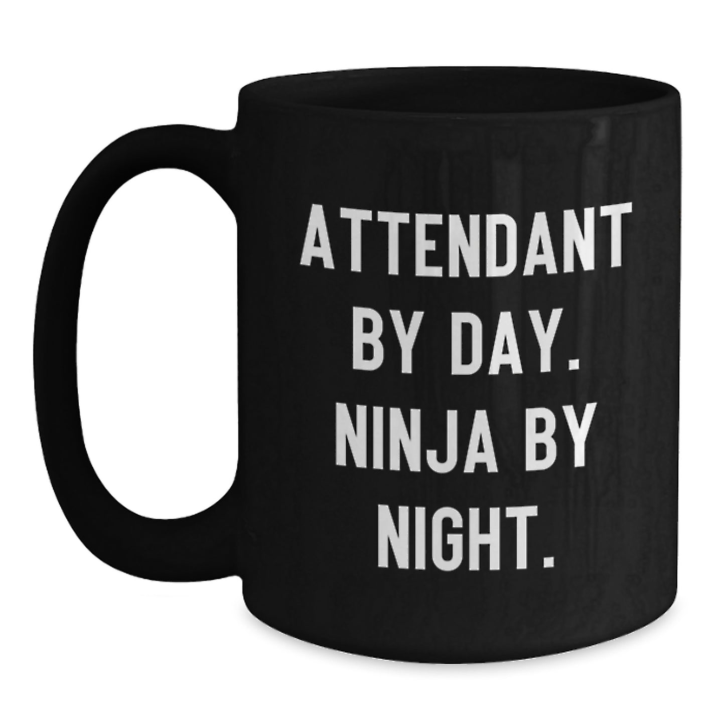 Funny Attendant Black Coffee Mug Gifts from Family, Christmas Unique Gifts for Attendant - Main