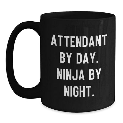 Funny Attendant Black Coffee Mug Gifts from Family, Christmas Unique Gifts for Attendant - Main