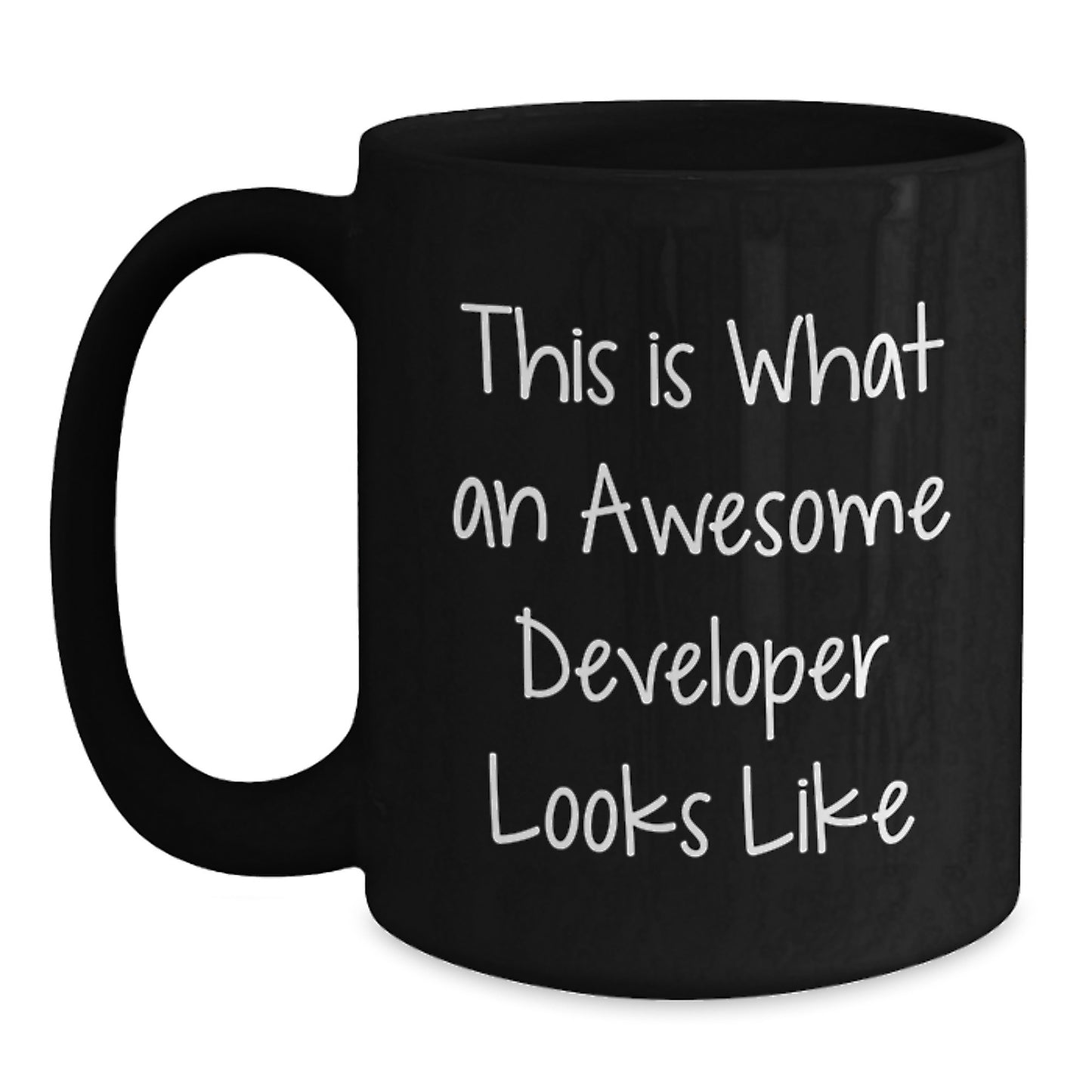 Funny Developer Gifts for Men, Black Coffee Mug, 'This Is What An Awesome Developer Looks Like' - Unique Christmas Unique Gifts from Friends, Coworkers, or Family - Main
