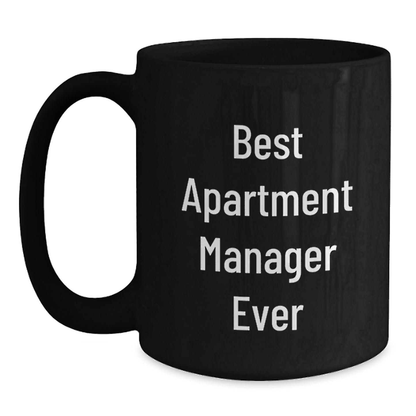 Funny Christmas Unique Gifts for Apartment Manager, Black Coffee Mug, Quote 'Best Apartment Manager Ever' Gifts from Friends - Main