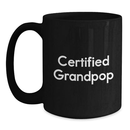 Funny Grandpop Gifts for Men, Unique Black Coffee Mugs, 'I'm Not Old, I'm Just Experienced' Black Ceramic Mug, Gifts from Friends or Family to Grandpop - Main