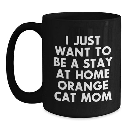 Funny Orange Cat Mom Gifts for Orange Cat Lovers, Black Coffee Mug for Women, Unique Christmas Unique Gifts from Friends to Family - Main