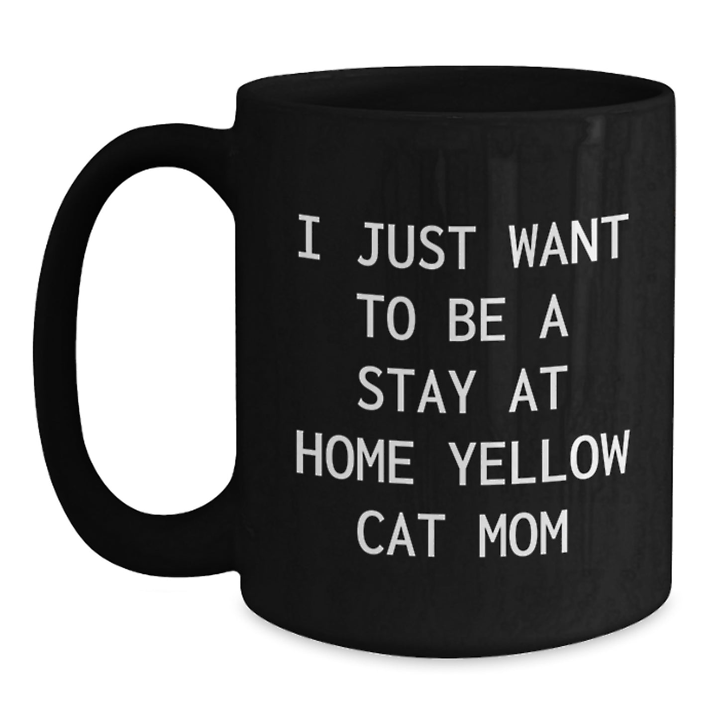 Funny Yellow Cat Mom Gifts from Friends for Yellow Cat Lovers on Christmas Morning with Black Coffee Mug - Main