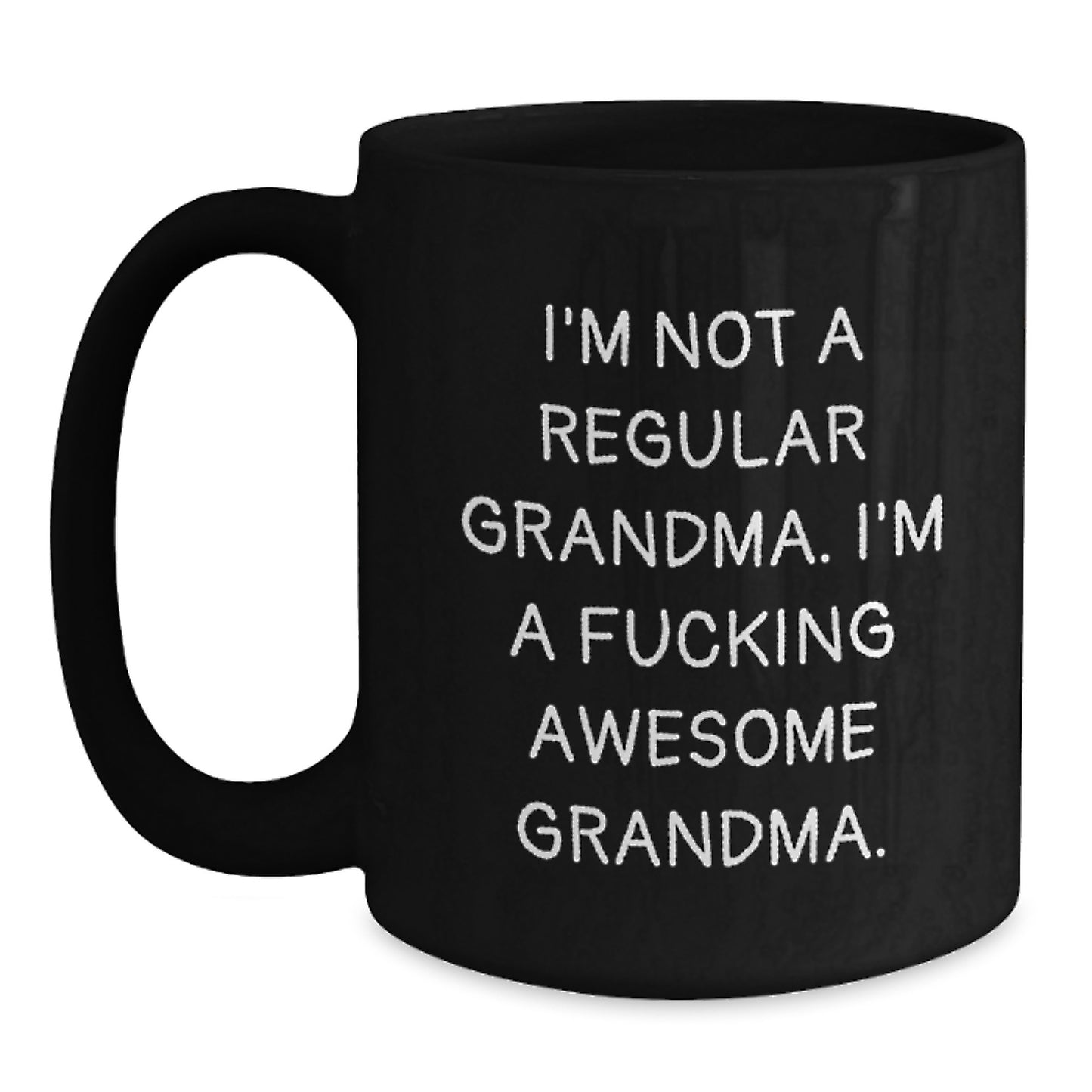 Funny Grandma Gifts - Gifts for Grandma from Family, Funny Black Coffee Mugs for Grandma, Christmas Unique Grandma Mugs, She's Not Your Average Grandma Black Coffee Mug - Main