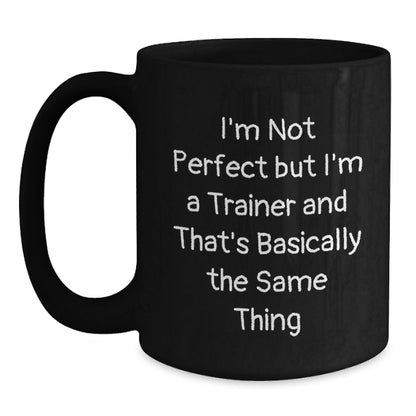 Funny Trainer Gifts for Men from Friends, Unique Black Coffee Mug for Christmas Unique Gifts - Main