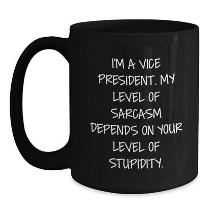 Funny Vice President Black Coffee Mug, Gifts from Friends to Vice President, Unique Christmas Unique Gifts for Vice President Office - Main