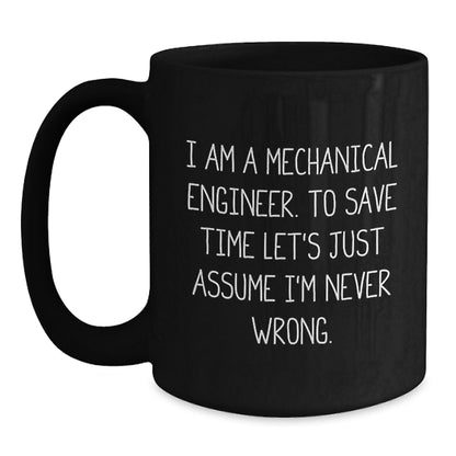 Funny Mechanical Engineer Black Coffee Mug Gifts from Coworkers for Mechanical Engineers on Christmas - Main