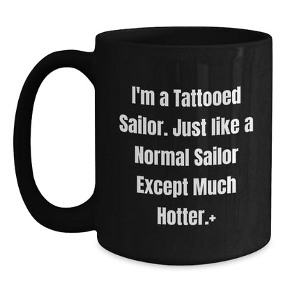 Funny Sailor Black Coffee Mug Gifts from Men Friends Gift Baskets for Christmas Unique Presents - Main