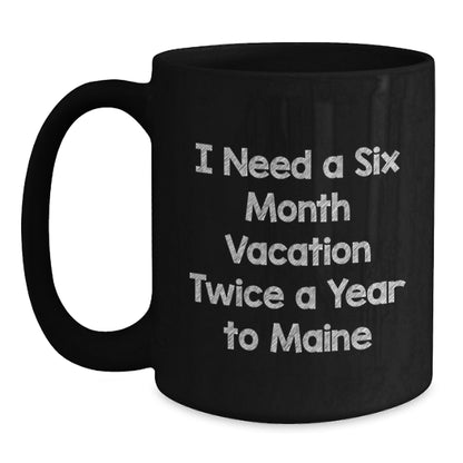 Maine Enthusiast Black Coffee Mugs Funny Gift for Friends, Family, or Coworkers - Main