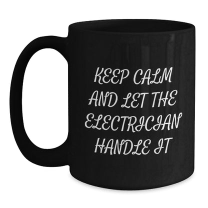 Funny Electrician Christmas Unique Gifts for Men Women Friends Coworkers Family from Gifts to Electrician Black Coffee Mug - Main